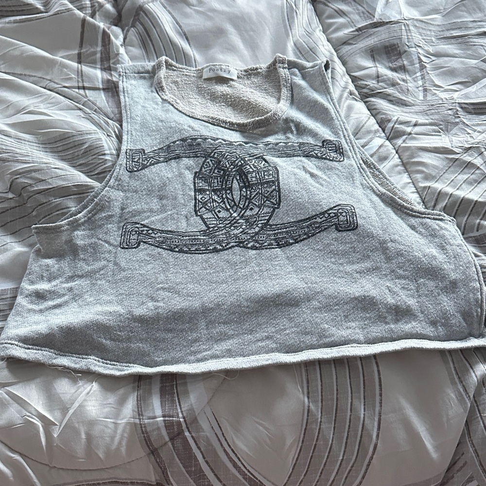 Poetry Light Gray Graphic Tank Top
